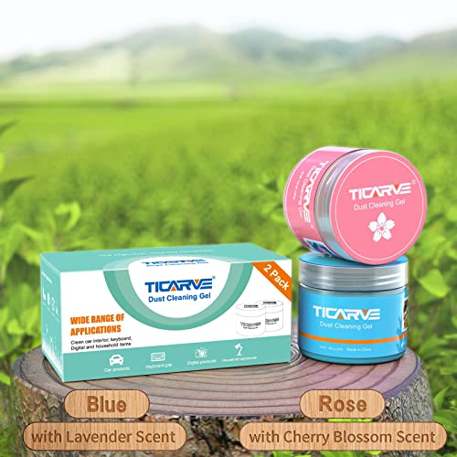 TICARVE 2Pack Cleaning Gel Car Putty Slime for Detailing Putty Detail Tools Car Interior Cleaner Automotive Cleaning Kits Keyboard Cleaner Blue Rose (320g/11.2oz) - Image 4