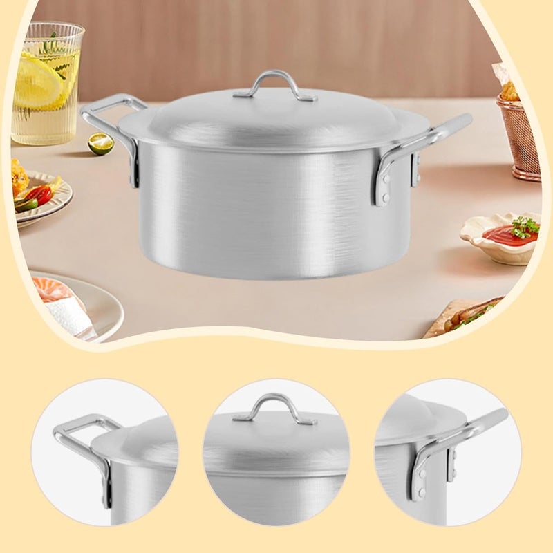 predolo Soup Pot Aluminum Stockpot Stew Pot Sauce Pan with Lid Nonstick Double Handle Lightweight Easy to Clean Suitable for, 9L - Image 2