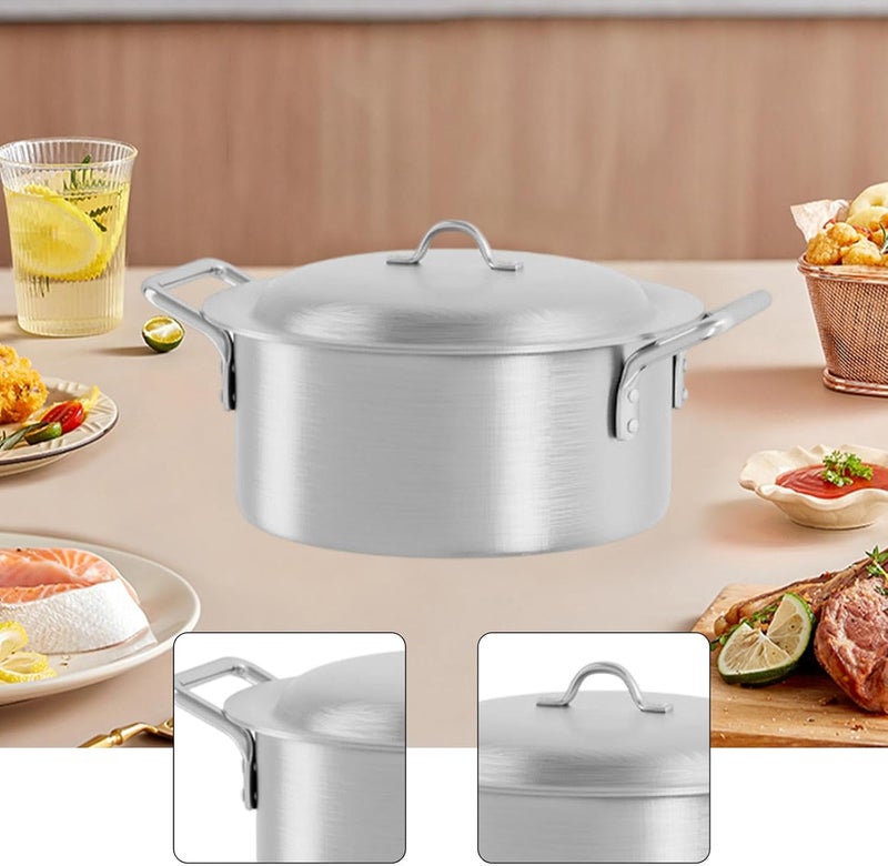 predolo Soup Pot Aluminum Stockpot Stew Pot Sauce Pan with Lid Nonstick Double Handle Lightweight Easy to Clean Suitable for, 9L - Image 5