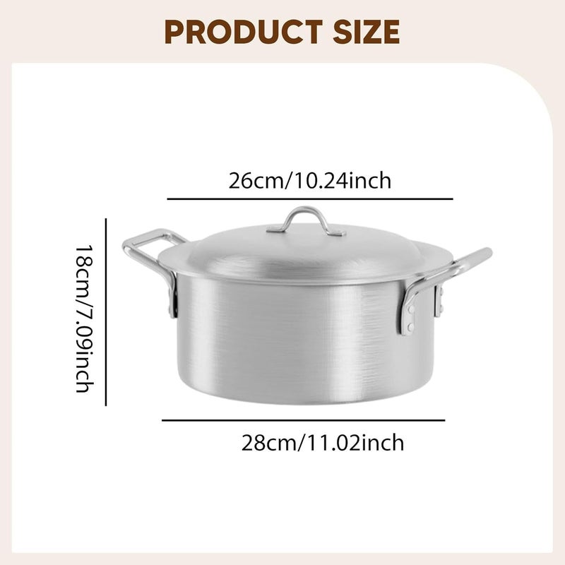 predolo Soup Pot Aluminum Stockpot Stew Pot Sauce Pan with Lid Nonstick Double Handle Lightweight Easy to Clean Suitable for, 9L - Image 3