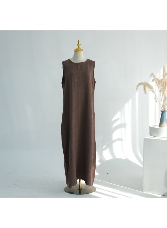 Women Sage Green Mandarin Collar Frog Button 2 Piece Abaya Set Flared Sleeve Loose Maxi Dress - Image 4