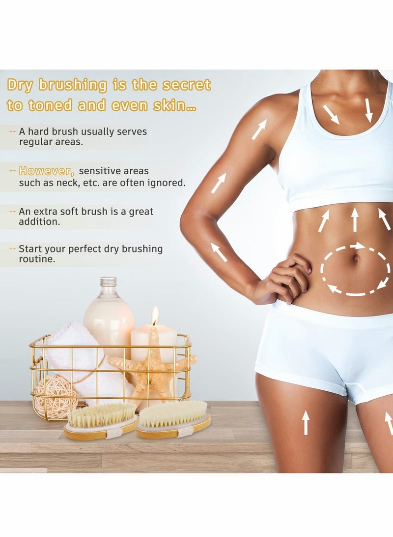 Natural Bristle Body Brush Set for Exfoliating Skin , Ideal for Wet or Dry Use - Image 4