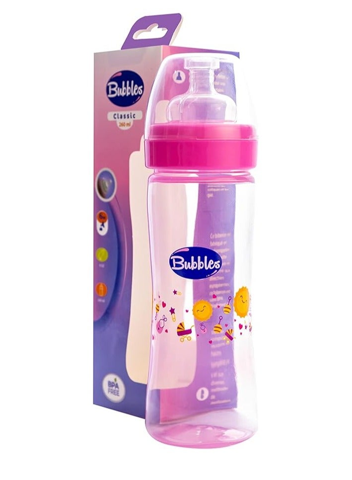 Classic feeding bottle without hand 260ml (Rose)