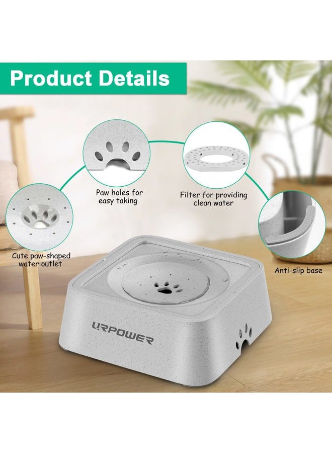URPOWER 2.5L Dog Water Bowl 85oz Large Capacity No Spill Dog Bowl Cat Water Bowl with Eco-Friendly Material Slow Water Feeder Pet Water Dispenser Vehicle Carried Travel Water Bowl for Dogs, Cats &Pets - Image 5
