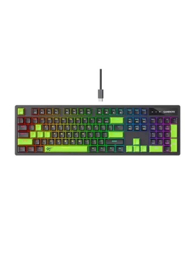 Havit Gamenote KB893L RGB Mechanical Gaming Keyboard Black / Green - Image 1
