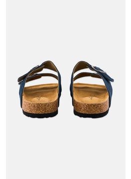 Algspar Men Buckle Slip On Cork Sandals, Navy  - Image 2