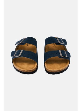 Algspar Men Buckle Slip On Cork Sandals, Navy  - Image 4