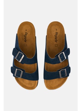 Algspar Men Buckle Slip On Cork Sandals, Navy  - Image 3