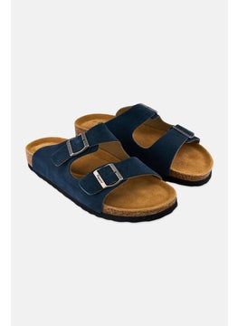 Algspar Men Buckle Slip On Cork Sandals, Navy  - Image 1