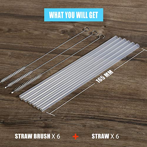 Greant [6-Pack] Replacement Straws Compatible with LIFEFACTORY Straw Cap Water Bottle - 12oz, 16oz, 22oz (165mm (compatible with 12 Ounce Lifefactory Bottles)) - Image 4