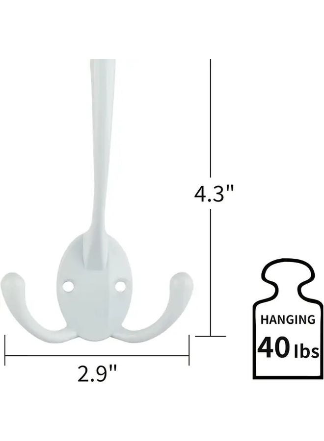 7PCS White Tri Claw Wall Hooks Heavy Duty Rust Resistant Utility Hanging Storage - Image 4