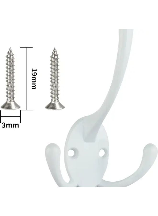 7PCS White Tri Claw Wall Hooks Heavy Duty Rust Resistant Utility Hanging Storage - Image 3
