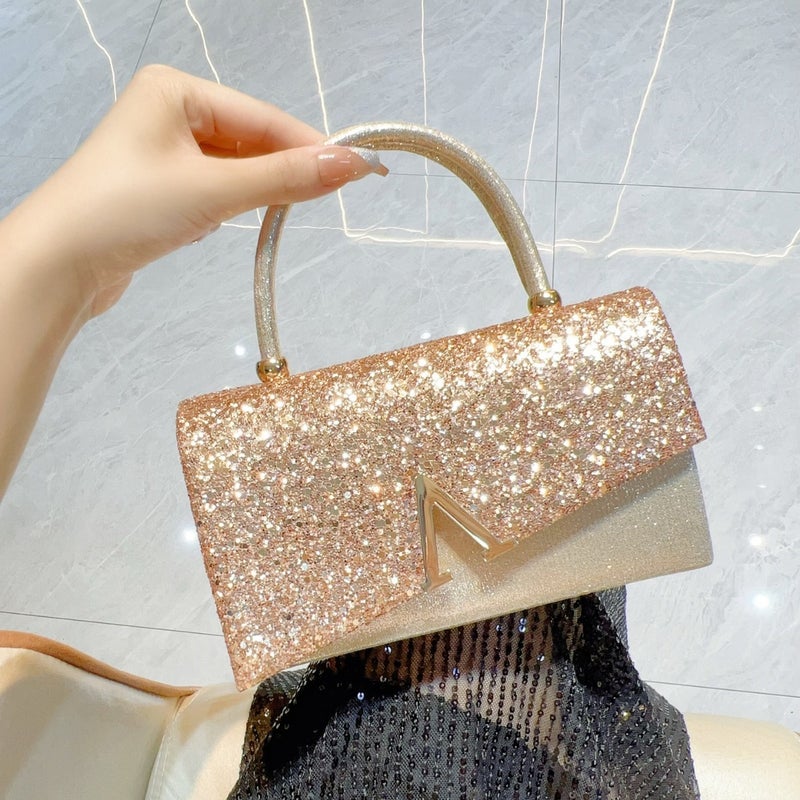 Fashion Evening Bag, Shiny Handbag, Handbag, Evening Dress Bag, Banquet Evening Bag, Princess Bag - Image 1
