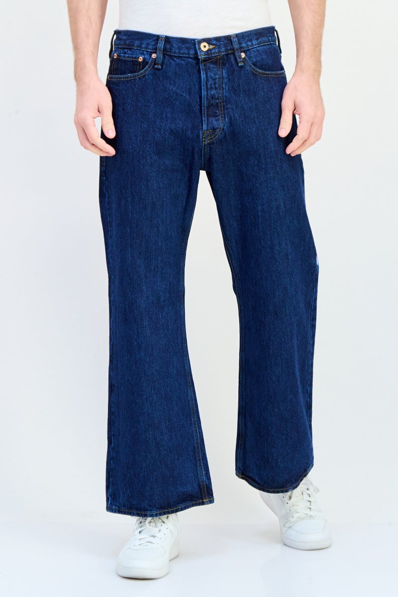 Jack Jones Men Regular Fit Washed Non Stretchable Denim Jeans, Blue  - Image 1