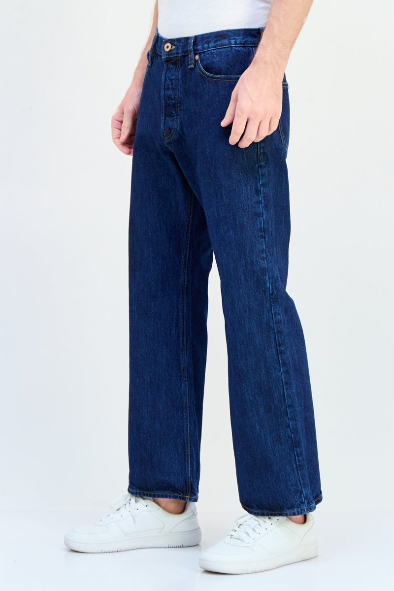 Jack Jones Men Regular Fit Washed Non Stretchable Denim Jeans, Blue  - Image 4