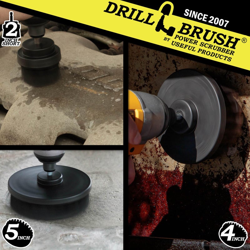 Drillbrush Ultra Stiff Drill Powered Cleaning Brush Set - Heavy Duty Industrial Stripping - Cordless Drill Power Scrubber Grill Brush For Household Cleaning Supplies - Rust Remover - No Wires - Bbq Grill Brush - Image 2
