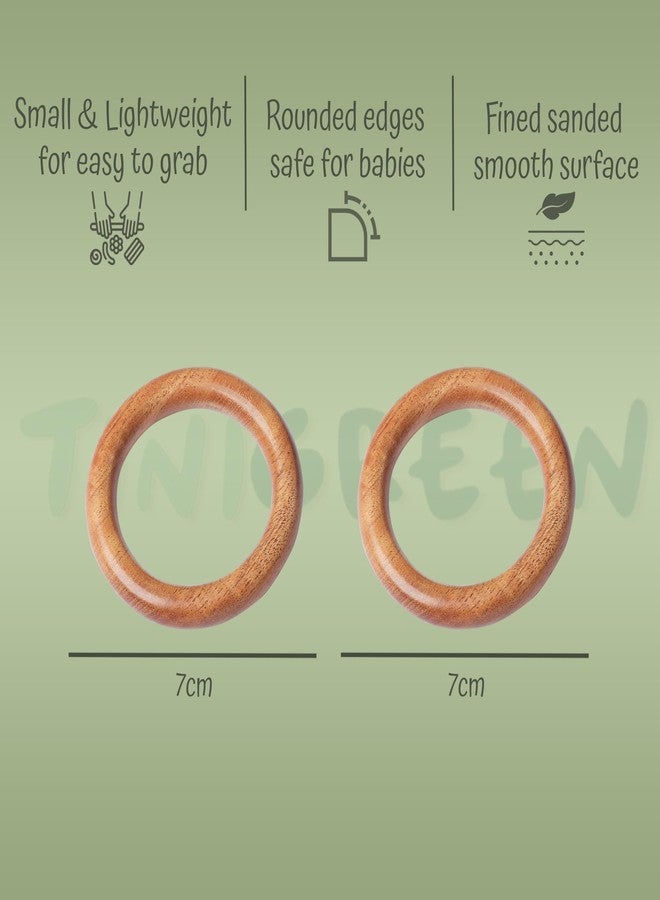 TINIGREEN Two Rings Shaped Organic Neem Wood Teether Combo for Baby (Pack of 2) - Image 2