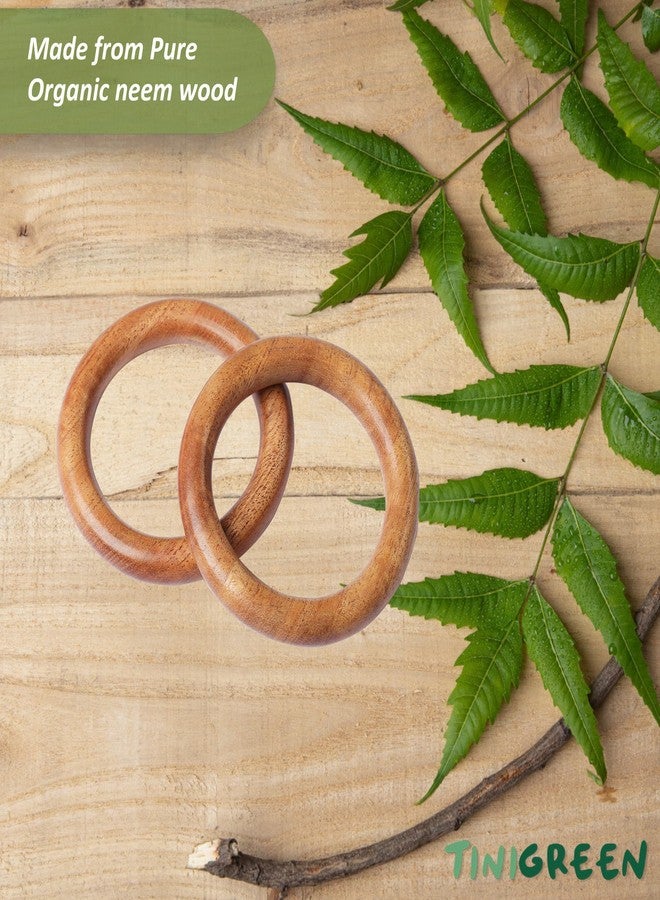 TINIGREEN Two Rings Shaped Organic Neem Wood Teether Combo for Baby (Pack of 2) - Image 3