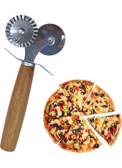 Wooden Handle 2-Piece Dough Cutting Roulette Flat and Wavy Pizza Pastry Cutter Apparatus - pzsku/Z64F8B90282E87C2323BDZ/45/_/1728051281/fe5a2adb-7330-4912-a2af-2b9da9a1a642