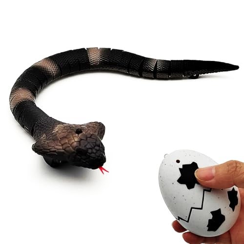 Tipmant Upgrade Remote Control Snake Toy Electric Sensor RC Cobra Realistic Fast Flexible Moving Fake Joke Scary Trick Prank for Pets Cats Dogs Kids Boys Birthday Gifts - Image 1