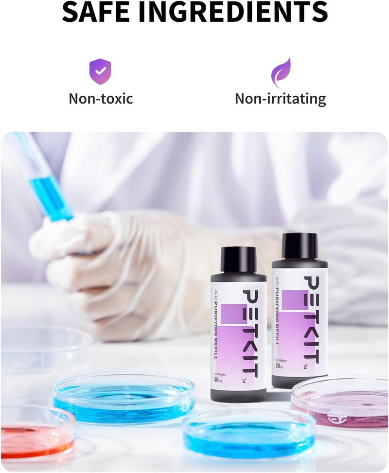 PETKIT Air Purifying Refills for PuraX PuraMax Self-Cleaning Cat Litter Box, 100% Natural Ingredients Odor Remover, 4 Bottles Odor Eliminating Replacement Refills, Quickly Odor Control - Image 2