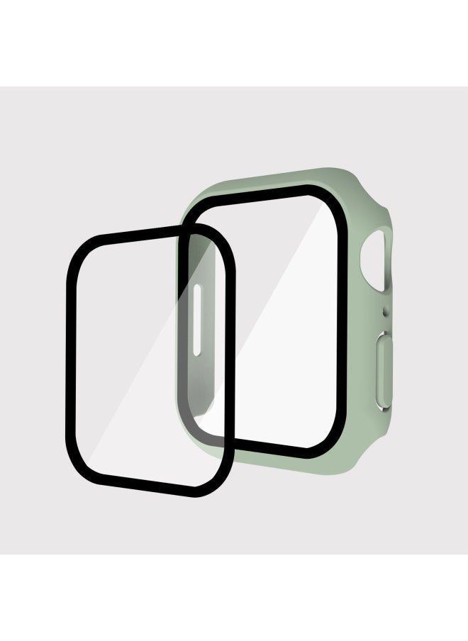 Generic - Suitable For Iwatch9 Watch Protective Shell PC Hard Shell Tempered Film Integrated Protective Cover 8/7/6 For Apple Watch Case-Color:Mint Green-Exterior Dimension:41mm(7 Generations With Keys) - Image 1