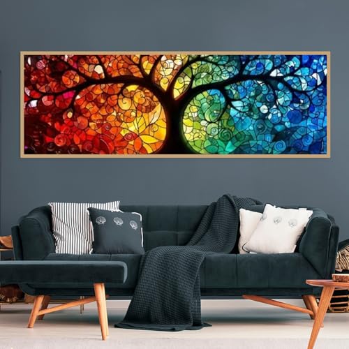 BOHADIY DIY 5D Tree of Life Diamond Painting Kits for Adults Diamond Art Large Size Tree Landscape Full Drill Crystal Rhinestone Embroidery Craft Kits for Home Wall Decor 354X12 Inch - Image 3
