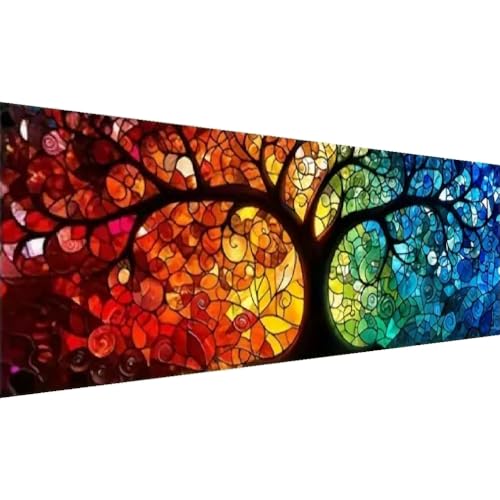BOHADIY DIY 5D Tree of Life Diamond Painting Kits for Adults Diamond Art Large Size Tree Landscape Full Drill Crystal Rhinestone Embroidery Craft Kits for Home Wall Decor 354X12 Inch - Image 1