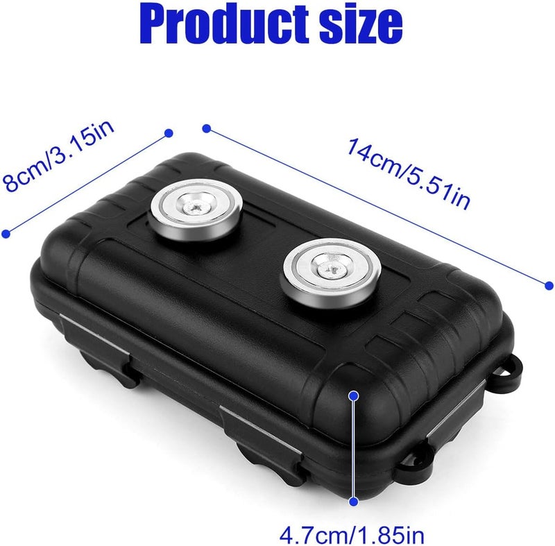 XIHIRCD Hidden Key Holder, Magnetic Safe Box Key Magnetic Box Waterproof Magnetic Key Hider Magnetic Key Case Key Holder Under Car Hide a Key Outdoor for key USB Car Storage (Black) - Image 2