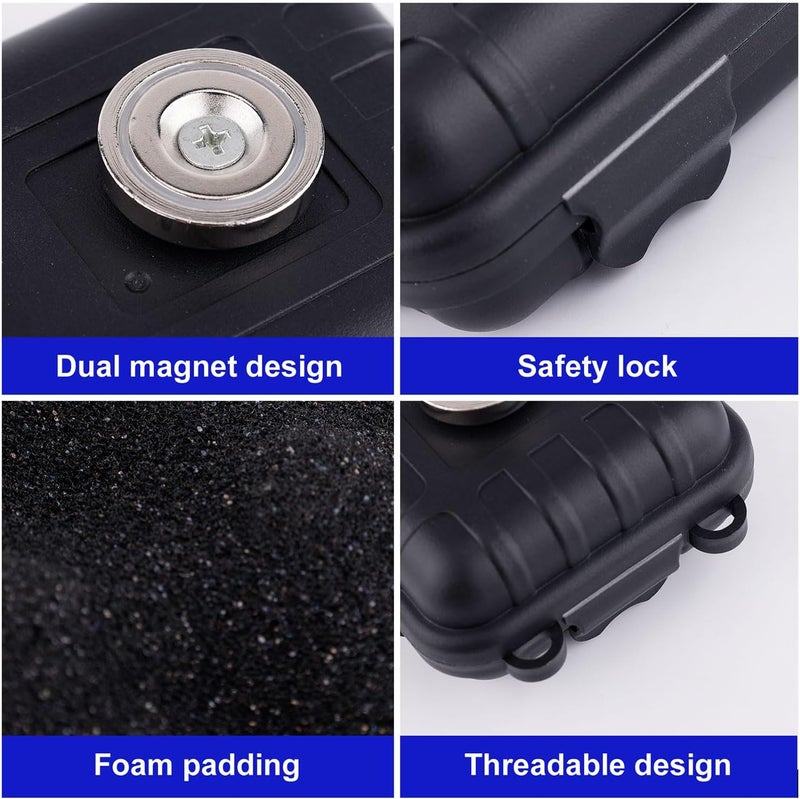 XIHIRCD Hidden Key Holder, Magnetic Safe Box Key Magnetic Box Waterproof Magnetic Key Hider Magnetic Key Case Key Holder Under Car Hide a Key Outdoor for key USB Car Storage (Black) - Image 3