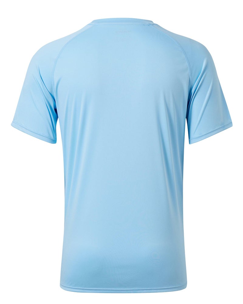 Willit Men's Rashguard Swim Shirt Short Sleeve UPF 50+ Sun Protection SPF Quick Dry Water Shirt Blue L - Image 4