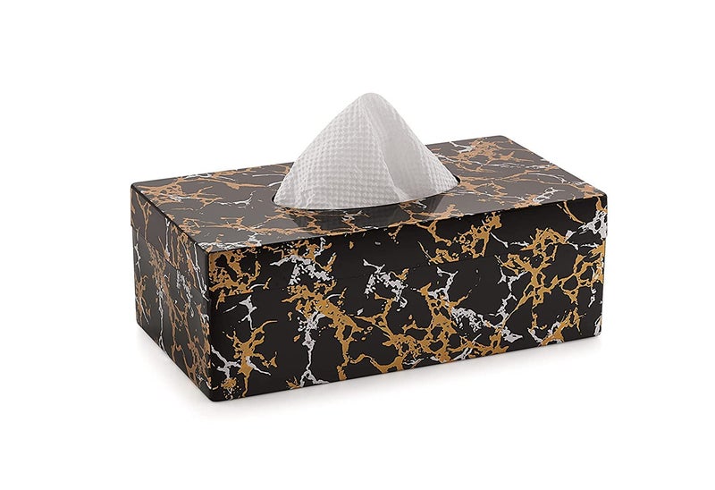 CSM Tissue Storage Box Plastic Napkin Holder Paper Napkin Holder Case Tissue Holder Dispenser Organizer Black - Image 1