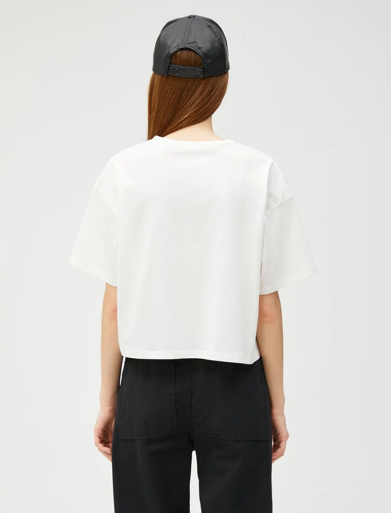 كوتون Cotton Printed T-Shirt Short Sleeve Crew Neck Cotton
