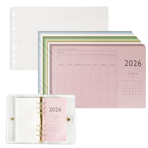 Koqye 2026 A6 Tri-Fold Monthly Planner Refills Kit, Foldable 6.7x3.7in, Colorful Monthly Refills Jan-Dec 2026 with Goals, To-Do Lists, Notes, for Planning Organization (Colorful, A6) - Image 1