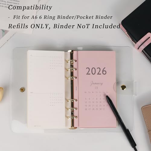 Koqye 2026 A6 Tri-Fold Monthly Planner Refills Kit, Foldable 6.7x3.7in, Colorful Monthly Refills Jan-Dec 2026 with Goals, To-Do Lists, Notes, for Planning Organization (Colorful, A6) - Image 5