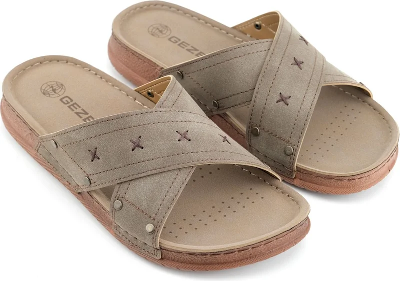Gezer Summer Men's Artificial Leather Comfortable Sole Daily Slippers
