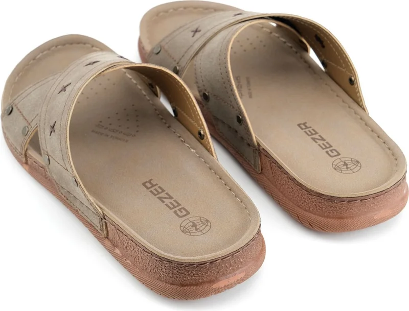 Gezer Summer Men's Artificial Leather Comfortable Sole Daily Slippers