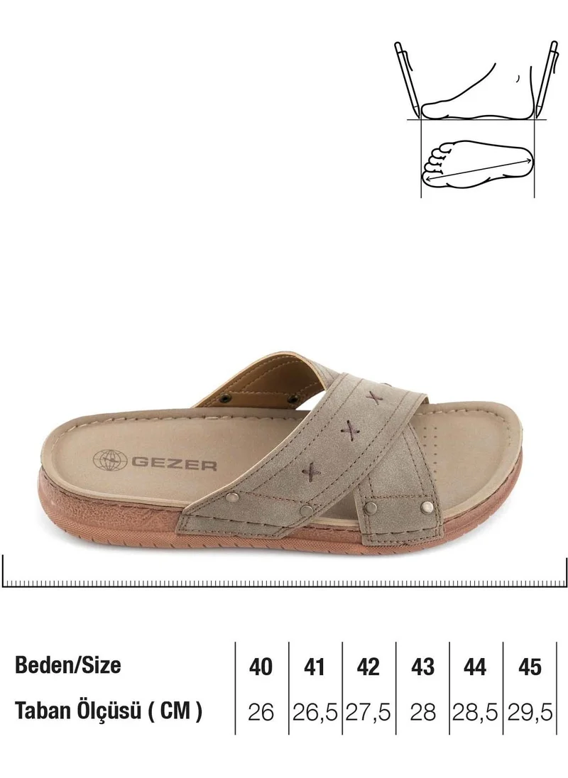 Gezer Summer Men's Artificial Leather Comfortable Sole Daily Slippers