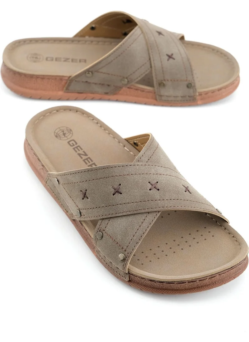 Gezer Summer Men's Artificial Leather Comfortable Sole Daily Slippers