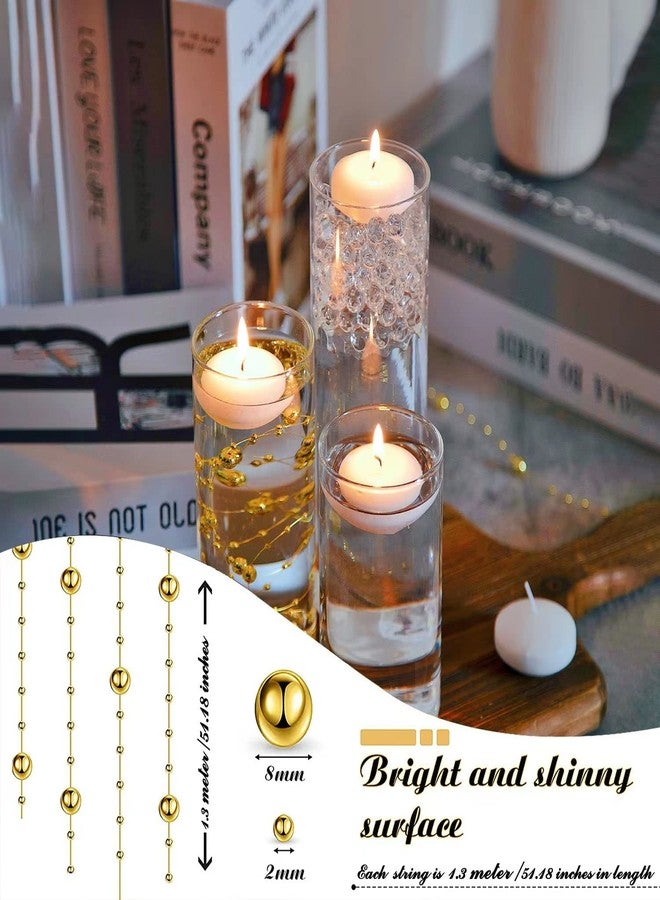 UDU 4 Set Glass Cylinder Vases for Centerpieces with 20000 Vase Filler 6 White Floating Candles 3 Pearl String, Centerpieces for Wedding Party Home Table Decoration - Image 3