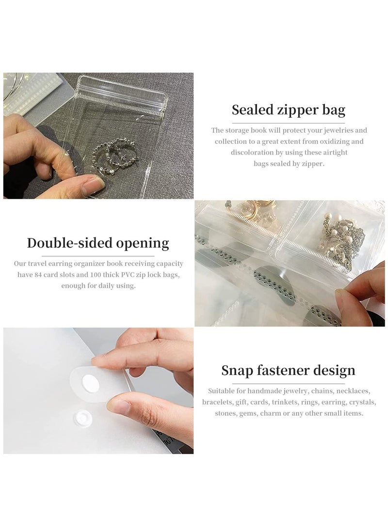 SYOSI Transparent Jewelry Storage Book Earring Organizer Storage Book Portable Travel Anti Oxidation Jewelry Earring Storage Book for Rings Necklace Bracelets Earring  - Image 5