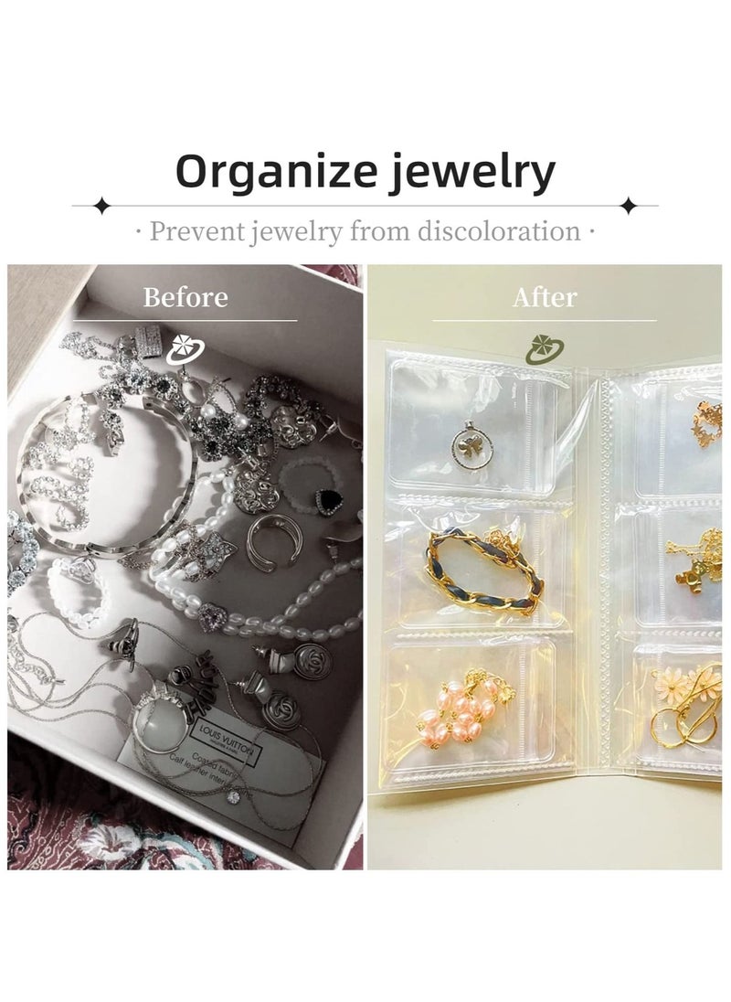 SYOSI Transparent Jewelry Storage Book Earring Organizer Storage Book Portable Travel Anti Oxidation Jewelry Earring Storage Book for Rings Necklace Bracelets Earring  - Image 3