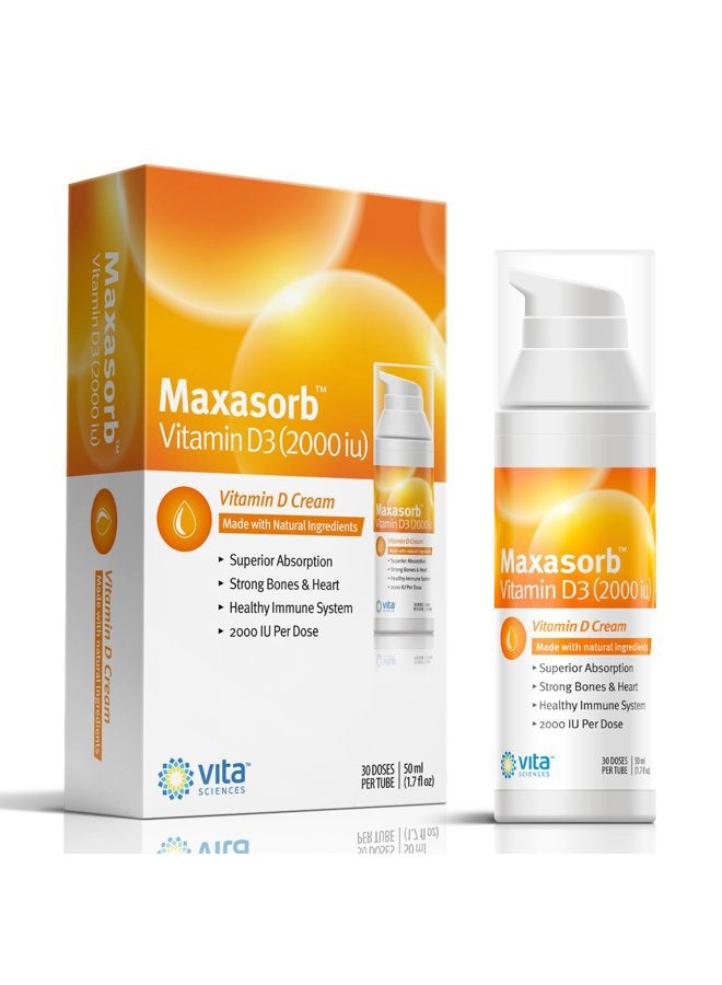 Vita Sciences Vitamin D3 Cream | Psoriasis Sufferers Rejoice | Vitamin D Cream for Face, Body, Healthy Skin Care. Safe Topical Psoriasis Cream | Paraben Free | Natural | Max Skin Absorption | Vitamin D 2000 IU  - Image 1