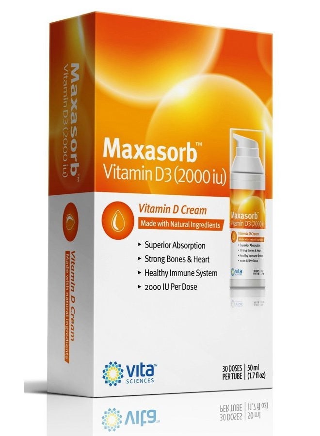 Vita Sciences Vitamin D3 Cream | Psoriasis Sufferers Rejoice | Vitamin D Cream for Face, Body, Healthy Skin Care. Safe Topical Psoriasis Cream | Paraben Free | Natural | Max Skin Absorption | Vitamin D 2000 IU  - Image 2