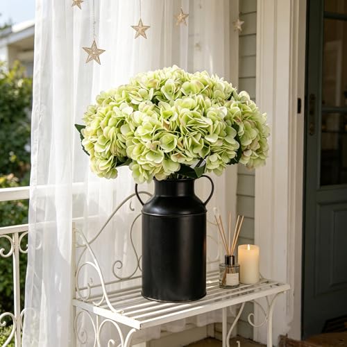 Kimura's Cabin 6pcs Silk Hydrangea Artificial Flowers Fake Hydrangeas Flower with Stems Faux Hydrangea Bouquets for Wedding Party Arrangements Home Table Centerpieces Decoration (Lime Green) - Image 5