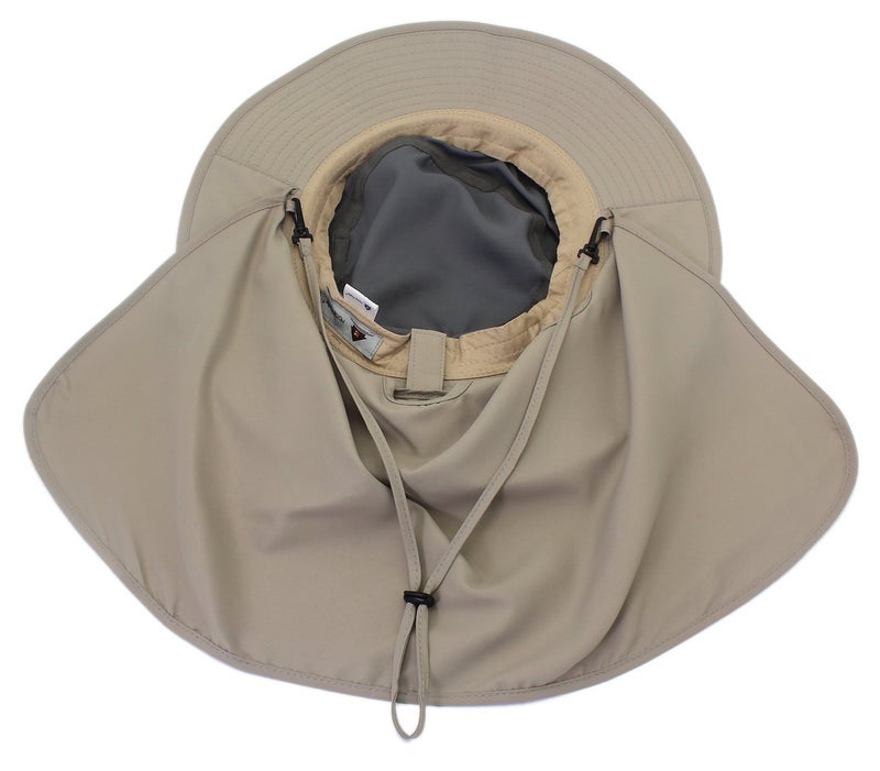 Home Prefer Unisex UPF50+ UV Protection Sun Hat with Neck Flap Wide Brim Fishing Hat for Mens Womens Outdoor Gray Brim - Image 5