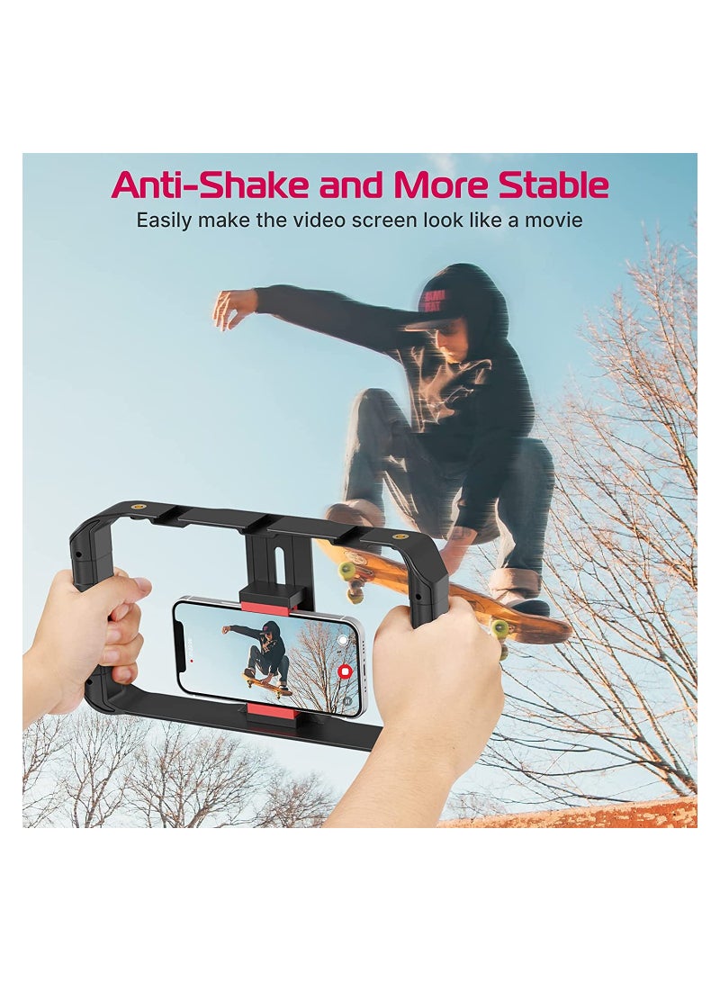 SYOSI Filmmaking Case U Rig Pro Smartphone Video Rig mobile phone handheld recording video shooting live rabbit cage VL49 RGB Video Lights  - Image 5
