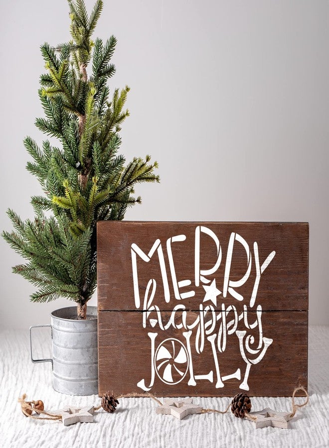 Stencil Revolution Merry Happy Jolly Christmas Stencil - Reusable Stencils for Painting - Create DIY Merry Happy Jolly Christmas Crafts and Projects - Image 3