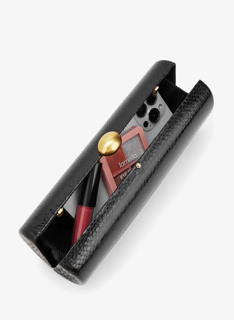 Celeste BLACK Textured Clutch Bag With Detachable Chain for Women | Best Price UAE