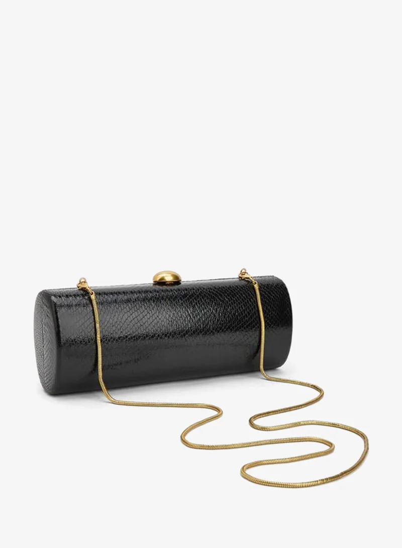 Celeste BLACK Textured Clutch Bag With Detachable Chain for Women | Best Price UAE